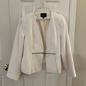 Eloquii Plus size white/cream cotton lined blazer